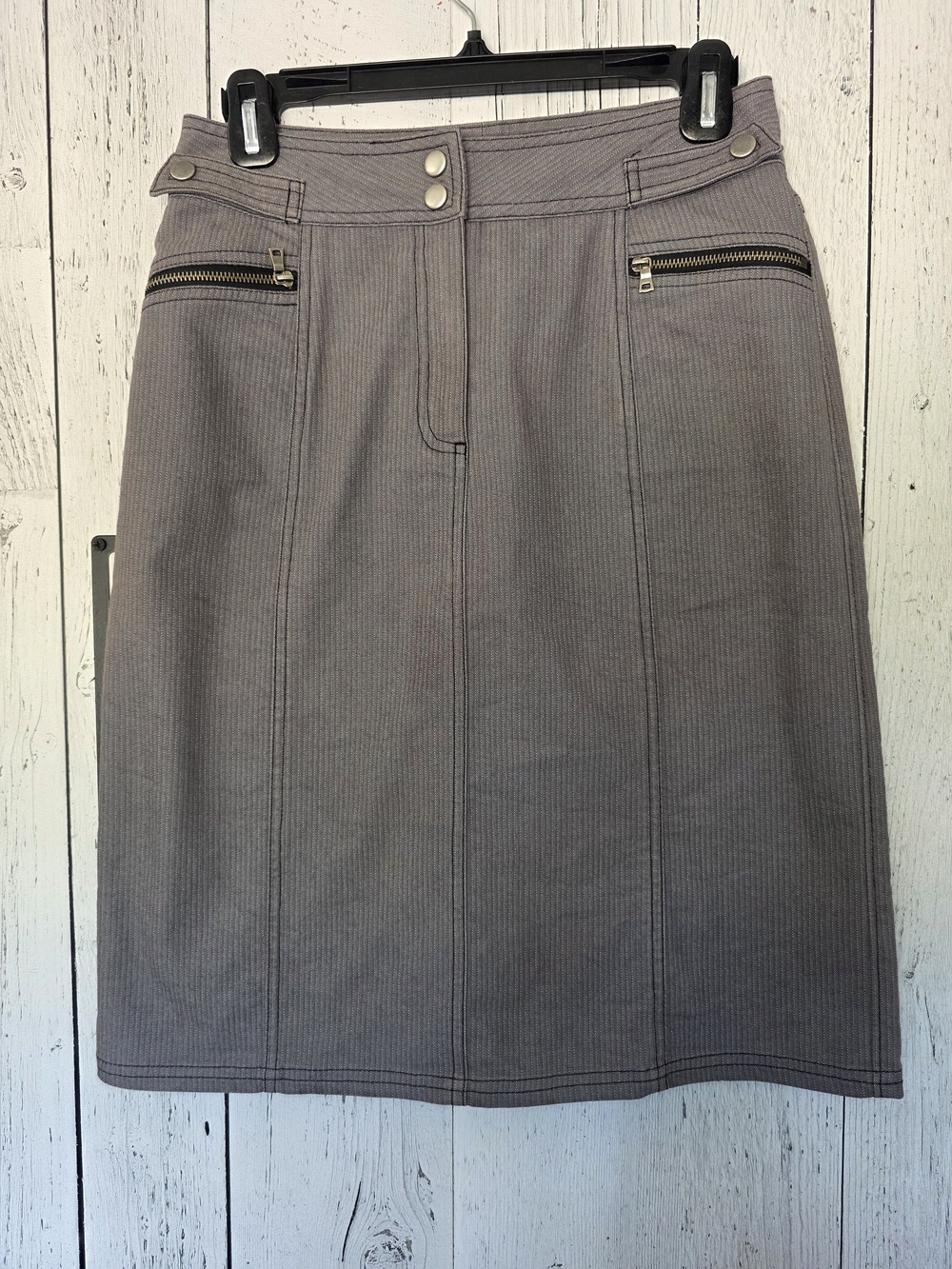 Jessica Sport Grey Utility Pencil Skirt Zipper Pockets Size 6 Office Work Carrer